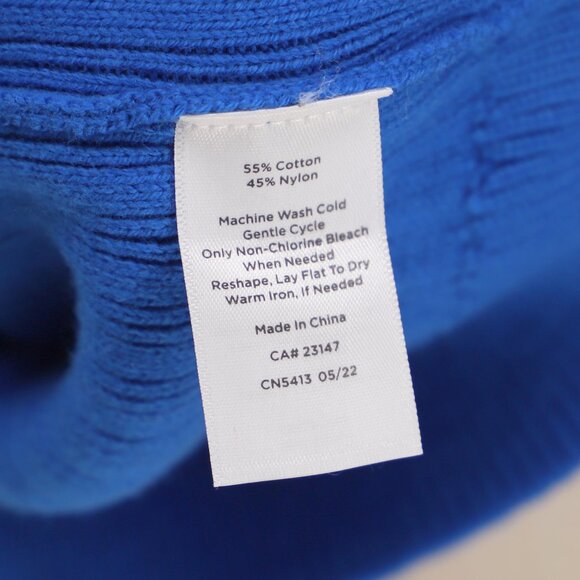 TALBOTS Soft V-Neck Cardigan Classic Ribbing Button Front Royal Blue Size 2X - Picture 6 of 7